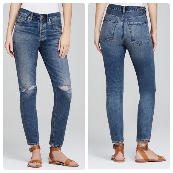 CITIZENS OF HUMANITY Liya High Rise Classic Fit Crop Jeans In Shangri La Size 24 - Picture 1 of 11